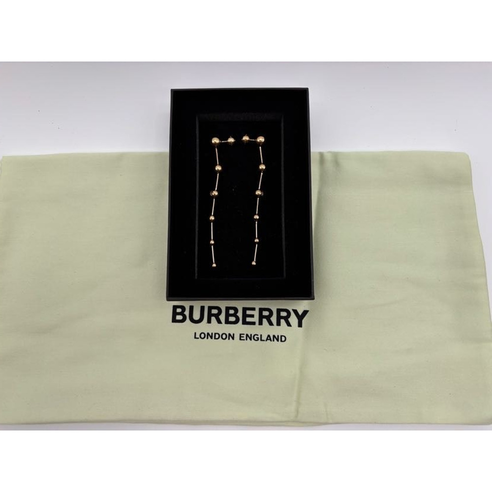 Burberry Light Gold Long Drop Earrings